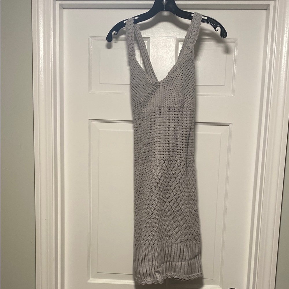 Athleta Crochet Gray Knit Midi Dress
